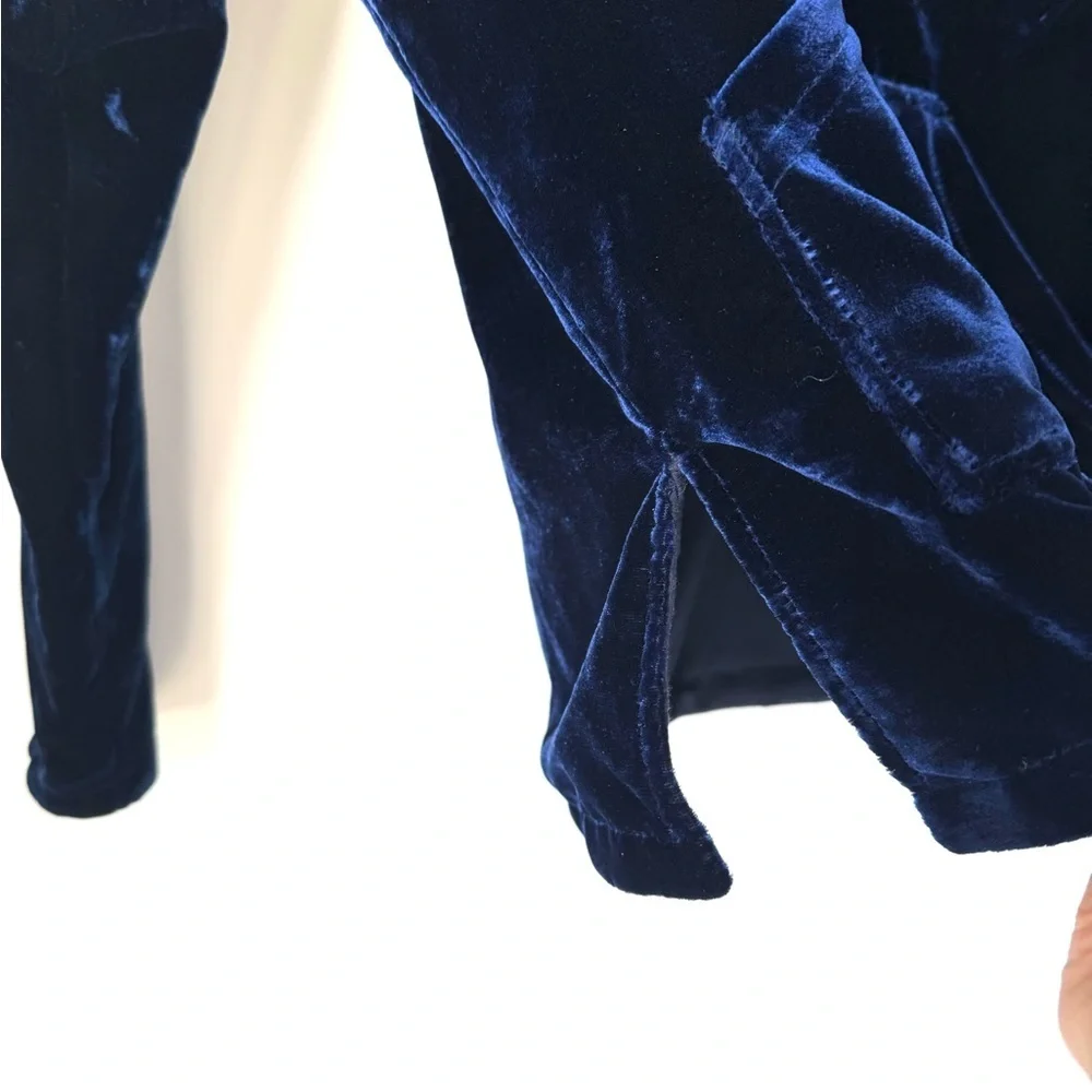 SMPL Sample Industries men’s blue velvet zip hoodie